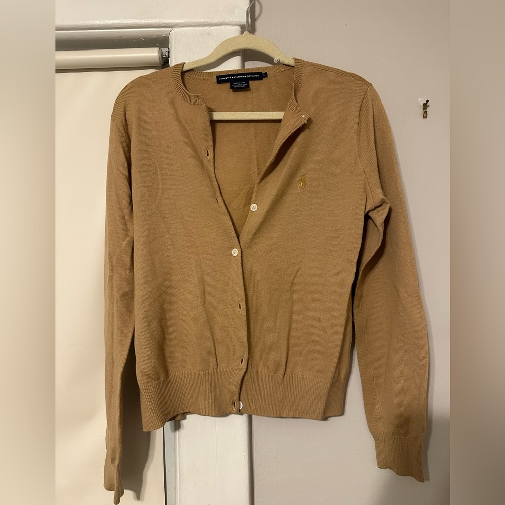 Ralph Lauren Camel Cardigan Sweater